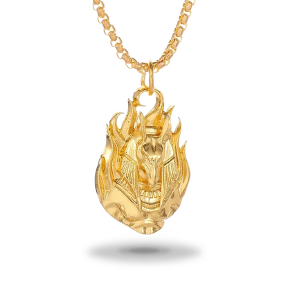 Collier égyptien<br> Pendentif Anubis (Acier)