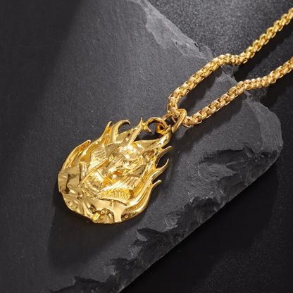 Collier égyptien<br> Pendentif Anubis (Acier)