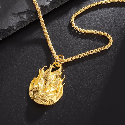 Collier égyptien<br> Pendentif Anubis (Acier)