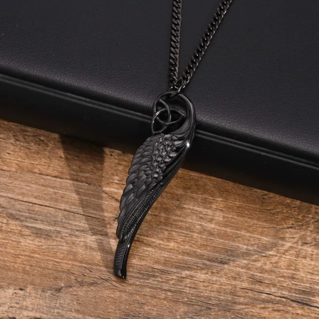 Egyptiskt halsband<br> Black Wing (stål)