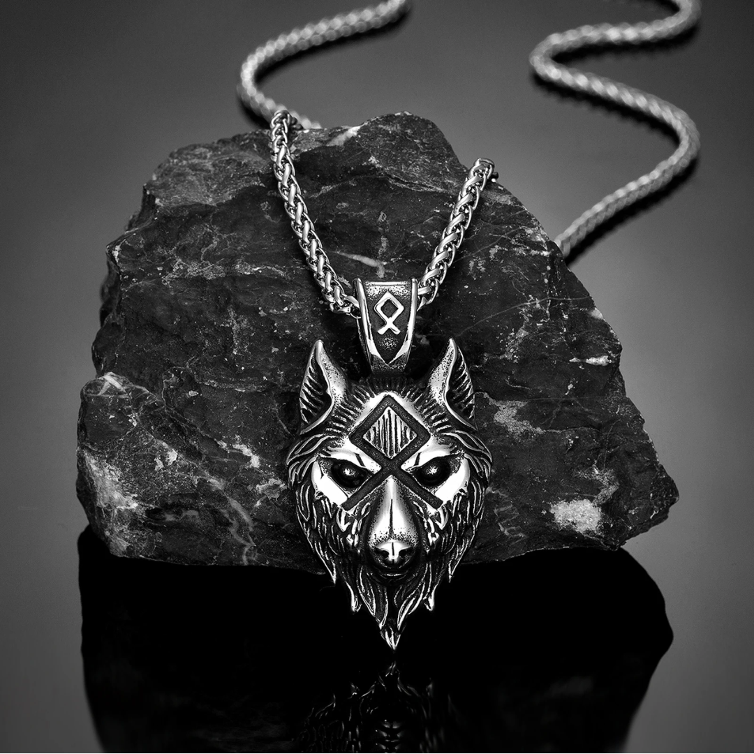 Egyptian Necklace <br />Black Wolf (Steel)