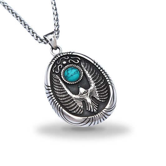 Egyptian Necklace <br />Blue Sun (Steel)