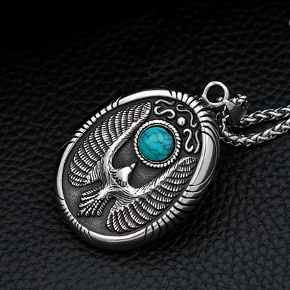 Egyptian Necklace <br />Blue Sun (Steel)