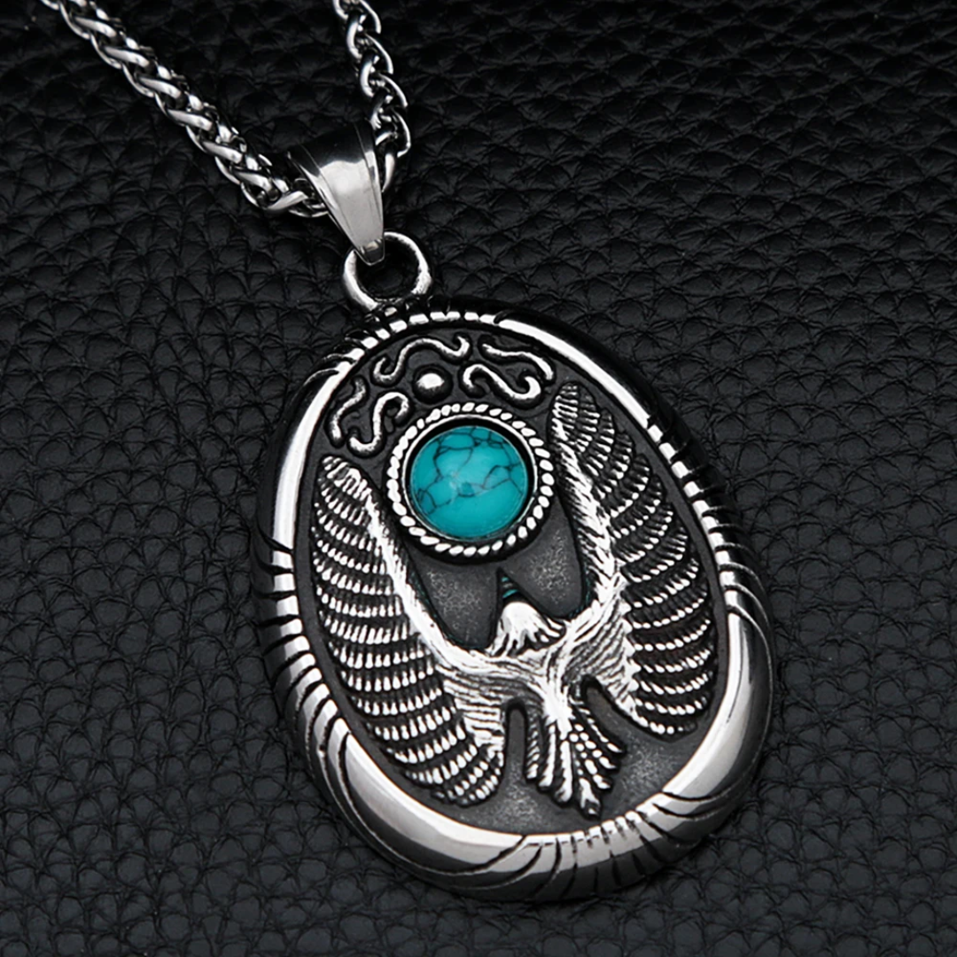 Egyptian Necklace <br />Blue Sun (Steel)