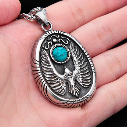 Egyptian Necklace <br />Blue Sun (Steel)