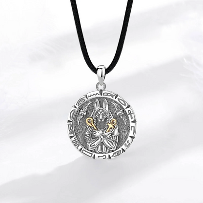 Collier égyptien<br> Dieu Anubis (Acier)