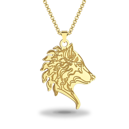 Egyptian Necklace <br />Gold Wolf (Steel)