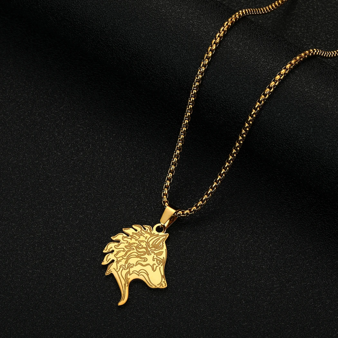 Collier égyptien <br> Loup d'or (acier)