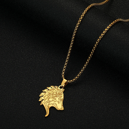 Collana egizia<br> Lupo d'oro (acciaio)