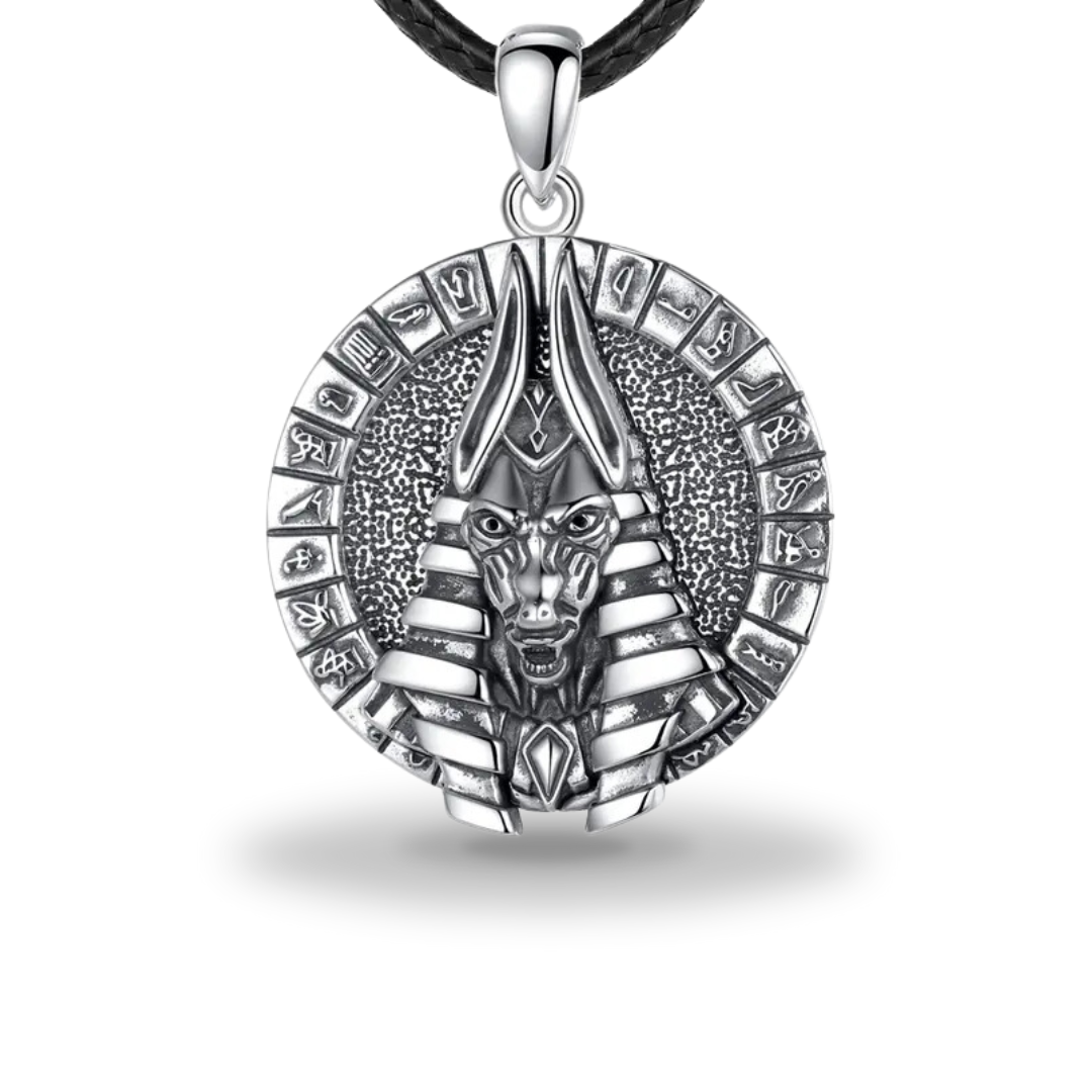 Collana egizia<br> Sciacallo Anubis (Acciaio)