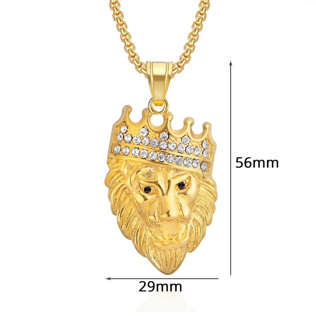 Egyptian Necklace <br />Lion Pendant (Steel)