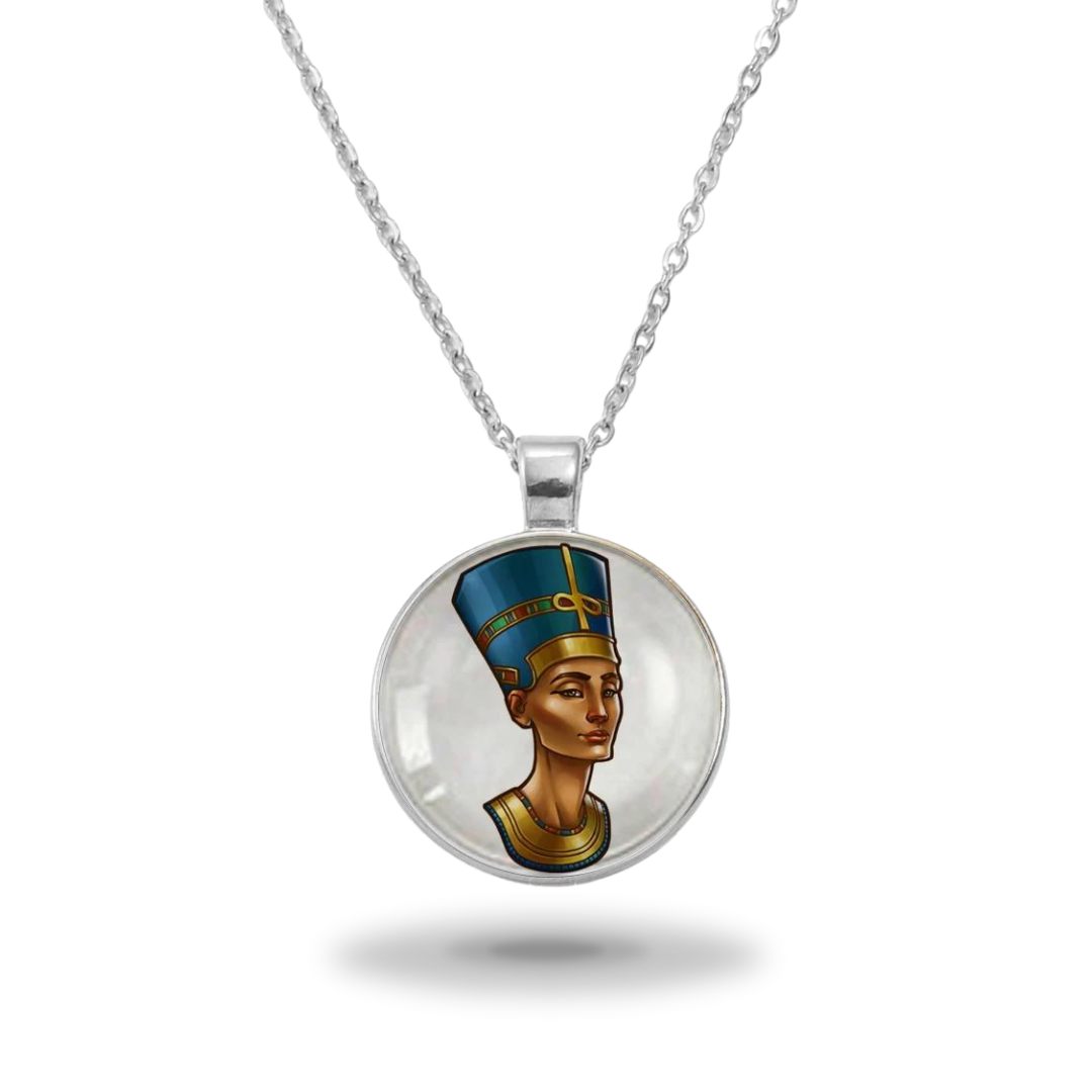 Egyptische ketting<br> Koningin Nefertiti (staal)