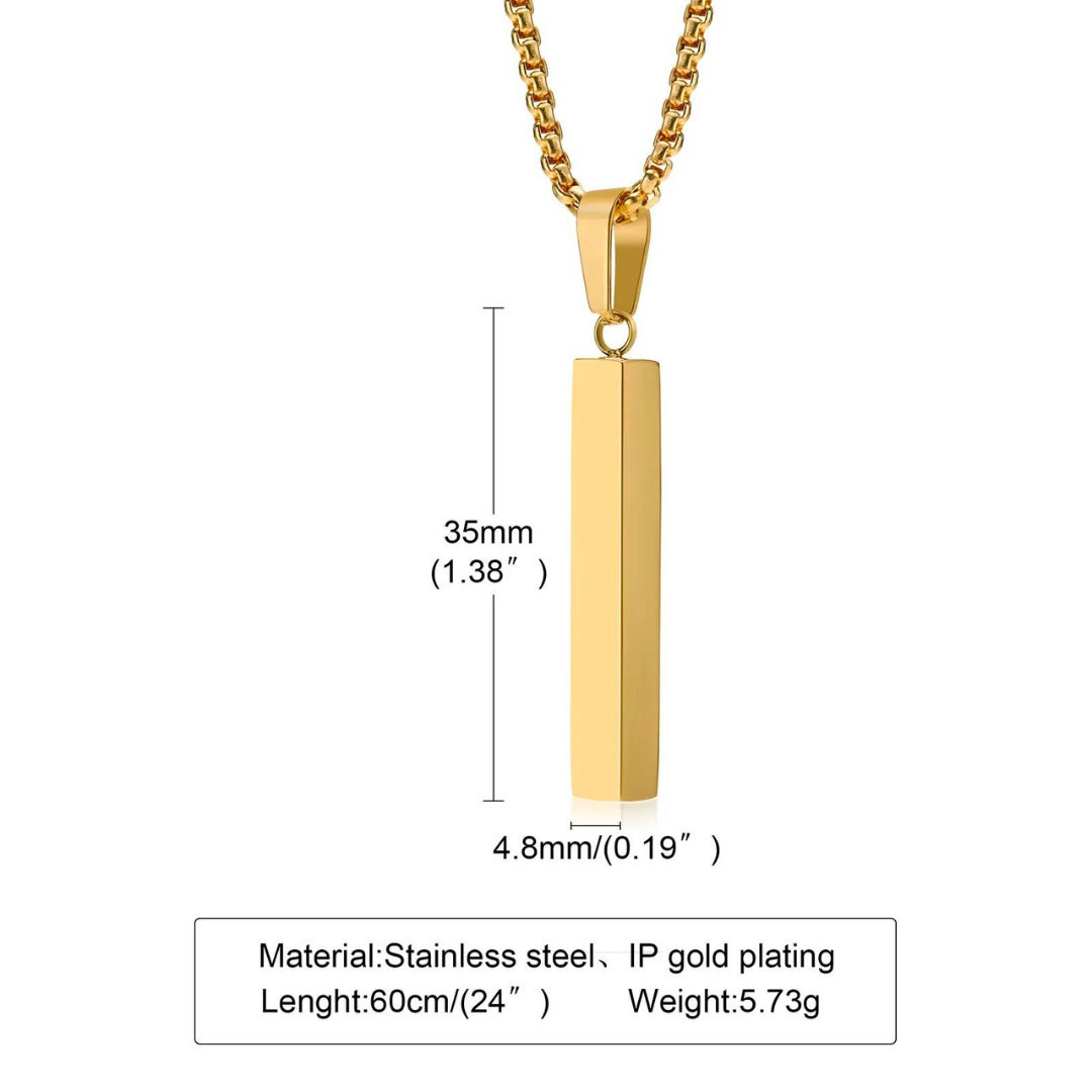 Egyptian Necklace <br /> Ra's Vertical Pendant (Steel)