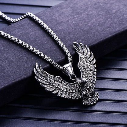 Egyptian Necklace <br />Silver Hawk (Steel)