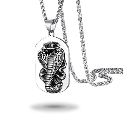 Collier égyptien<br> Pendentif Serpent (Acier)