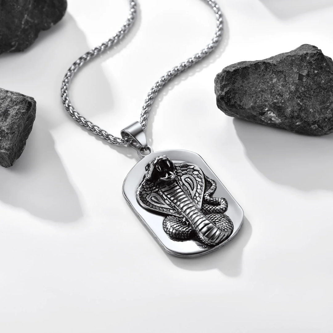 Egyptian Necklace <br />Snake Pendant (Steel)