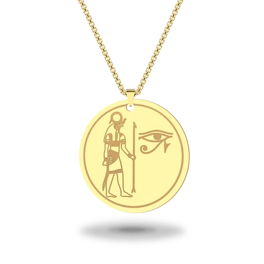 Egyptische ketting<br> Zonnegod (staal)