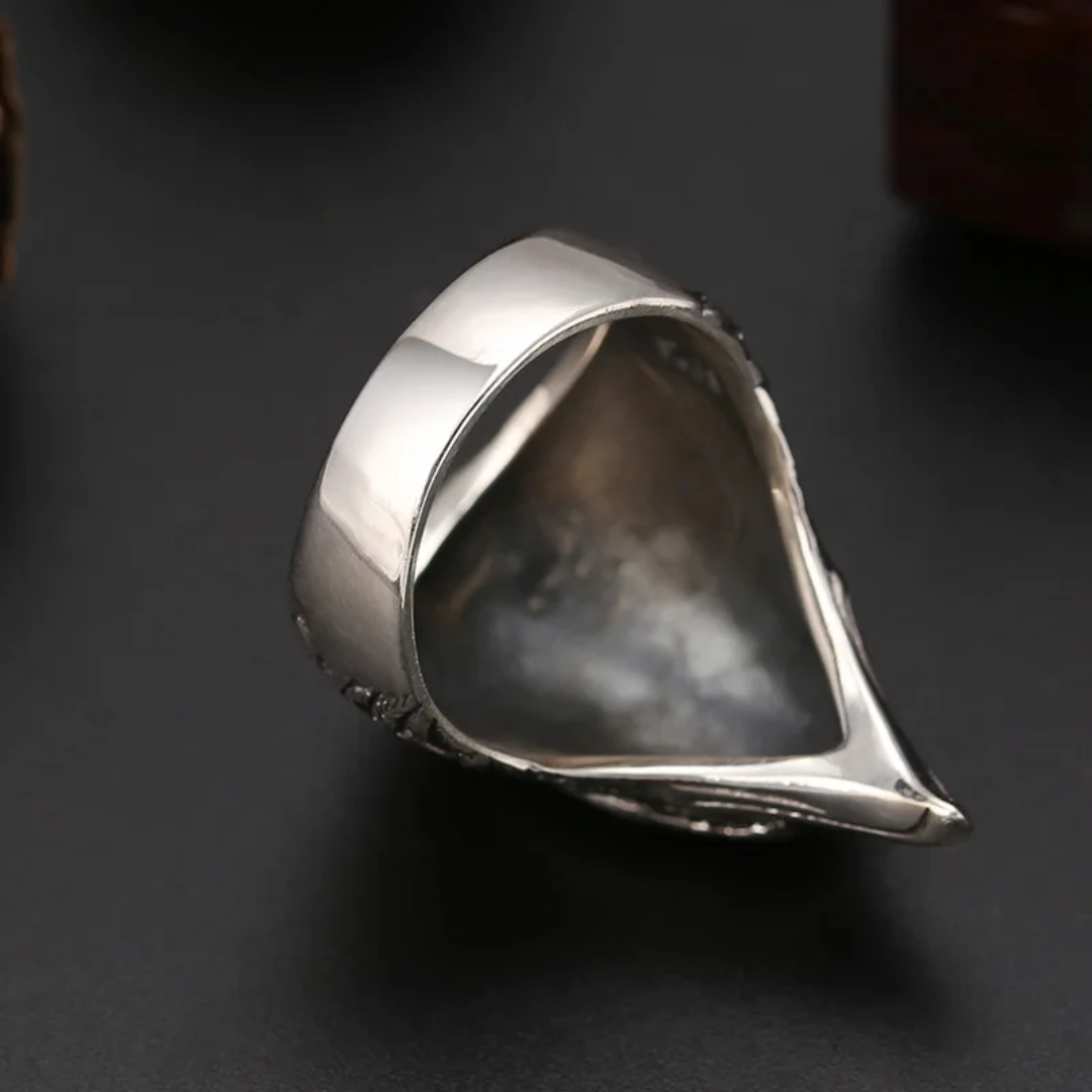 Anillo egipcio Sello de Ra Acero
