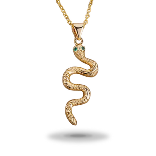 Collier Serpent Vert<br> (Acier)