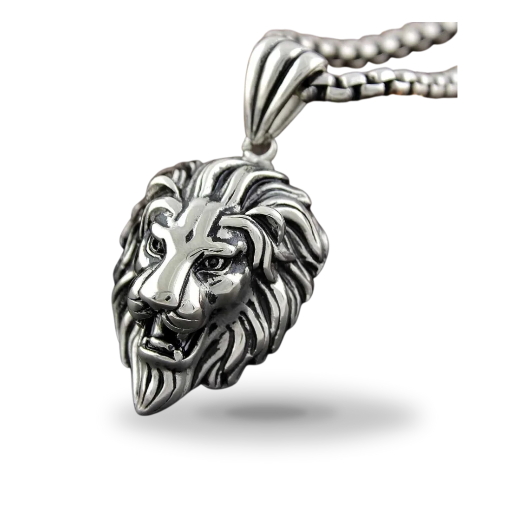 Lion_Medallion_Necklace_Steel_ Lion_Medallion_Necklace_Steel_