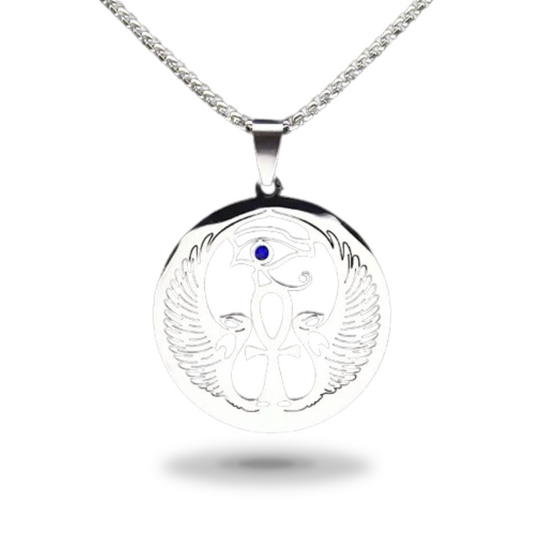 YEESIA Halsketting met het oog van Horus, 925 sterling zilver, Ankh YEESIA Halsketting met het oog van Horus, 925 sterling zilver, Ankh