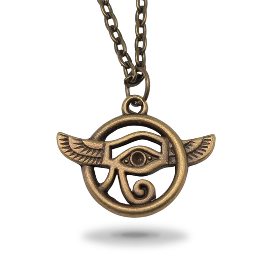 Necklace <br />Feather eye of Horus (Steel)