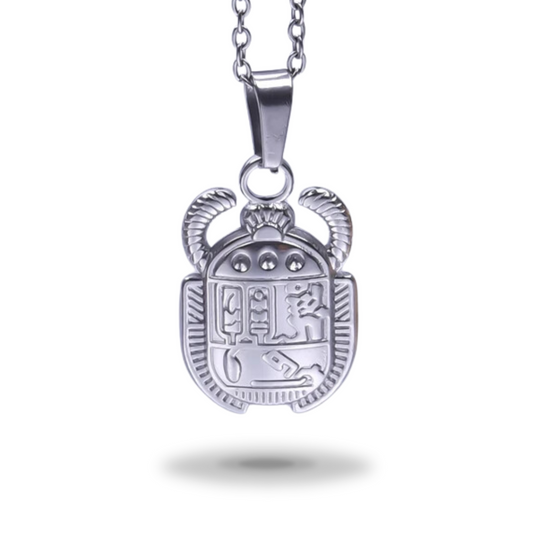 Gevleugelde Scarab ketting<br> (Staal)