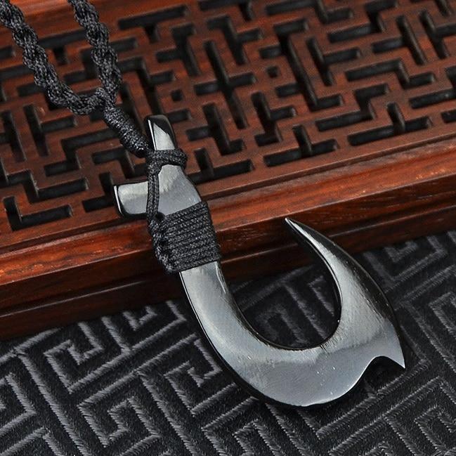 ancient egyptian fishing hooks Fish Hook Necklace Mens (Steel)