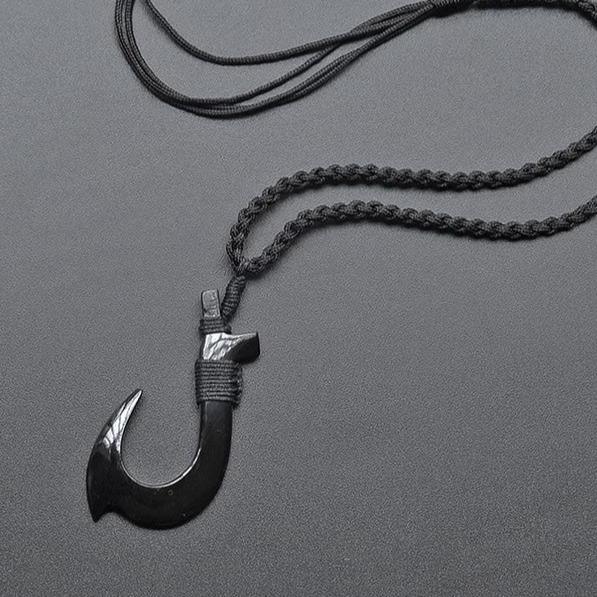 ancient egyptian fishing hooks Fish Hook Necklace Mens (Steel)
