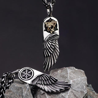 Egyptian necklace Feather of Horus (Steel)